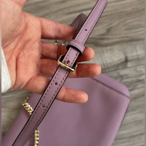 Kate Spade Laurel Way Light Purple Crossbody Bag/Clutch with Gold Chain - Picture 5 of 10